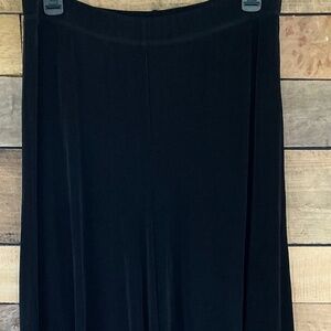 Units Size M Slinky Stretch Black Knit Palazzo Gaucho Pants Wide Leg CroppedU